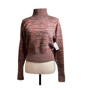 NWT Joie Gray Mist Multi-color classic High neck wool blend Med sweater